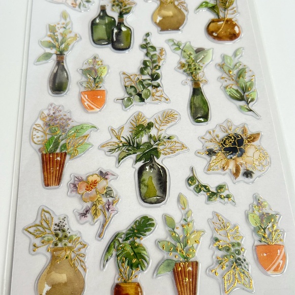 🌻4/$20 Foil Fun Plant Floral Stickers Three New For Junk Journals Art & Crafts - Picture 9 of 14